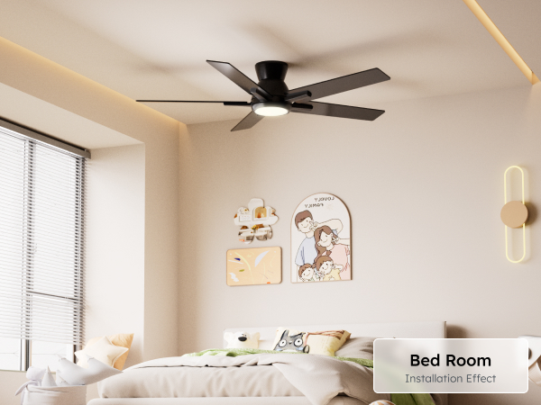 fumページ Amazon.com: Sevenine 52 Inch Black Flush Mount Ceiling Fans
