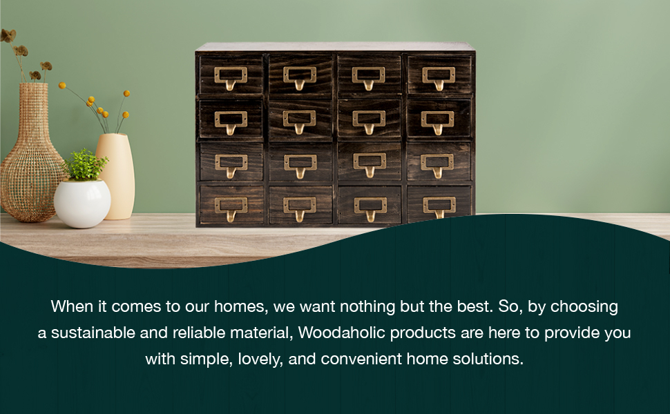 Dark Ash 16Drawer Card Catalog Artisan Drawer Chest 20