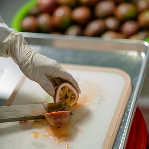 cutting passion fruit