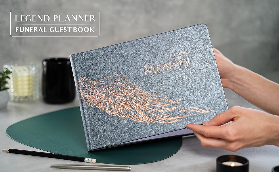 Legend Planner Funeral Guest Book for Memorial Service