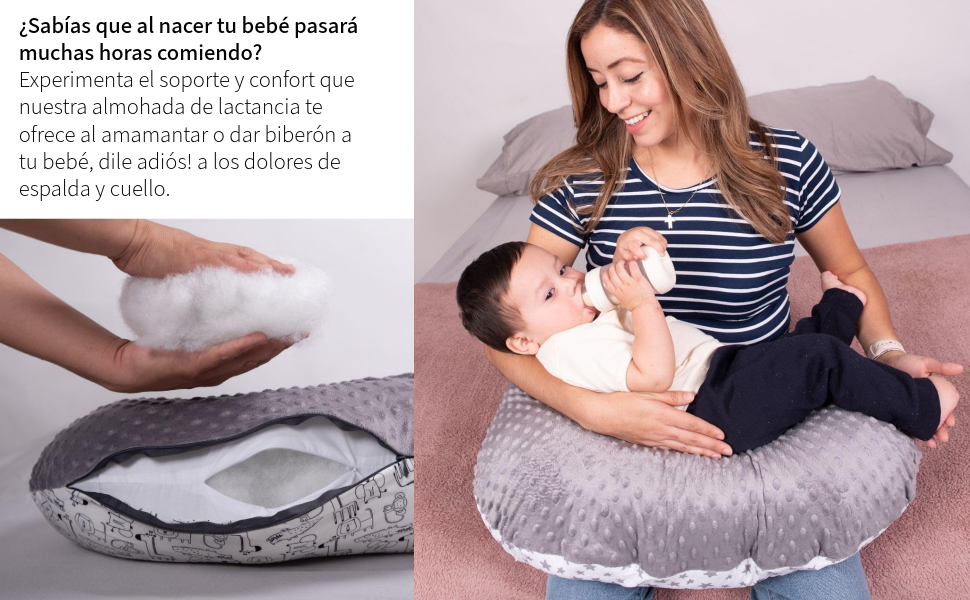 Baby Almohada Lactancia Amamantar Bebe Cojin Antirreflujo Ultra Comodo Incluye Cojin Funda Premium