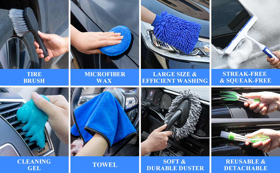 AUTODECO 31Pcs Car Detailing Brush Set, Car Detailing Kit, Auto Detailing Drill