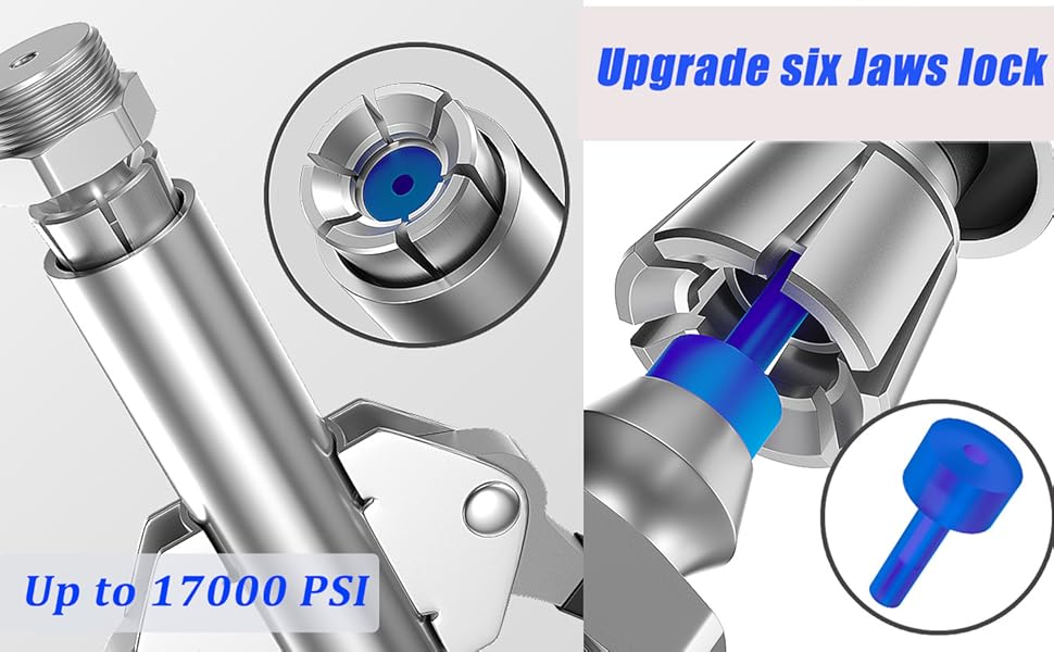 FACITE Grease Gun Coupler Grease Gun Fittings Quick Lock