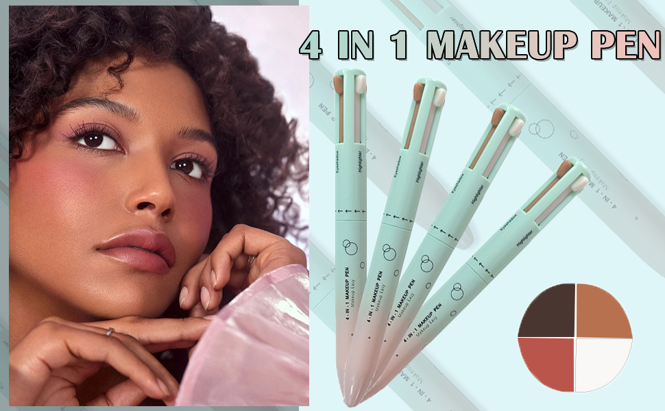 4 in 1 Makeup Pen, All In One Makeup Pen Eye Liner