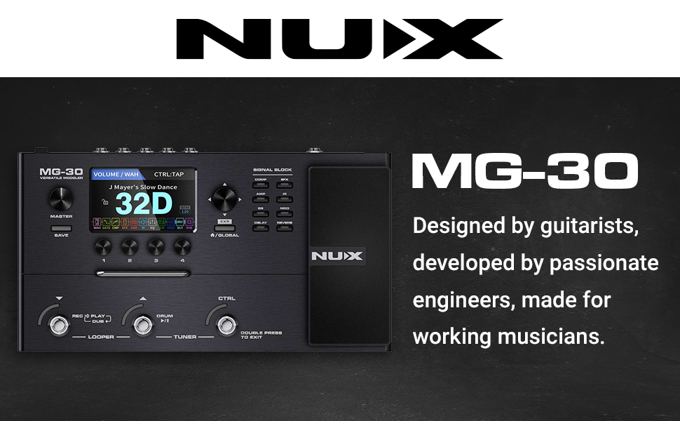 Amazon.com: NUX MG30 Guitar Multi-Effects Pedal Guitar/Bass
