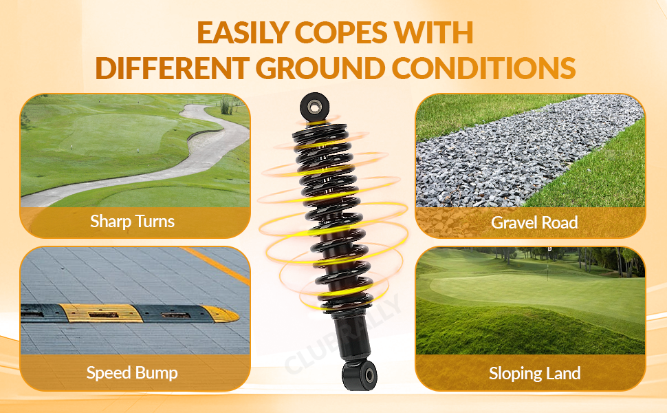 CLUBRALLY Golf Cart Rear Shock Absorber Spring Set