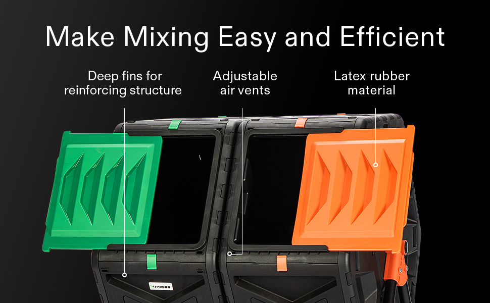 VIVOSUN Compost Bin, 2x19 Gallon Outdoor Compost Tumbler W/Dual