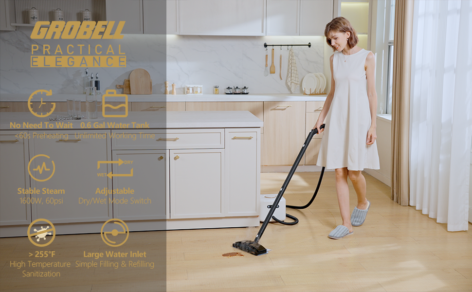 GROBELL Steam Cleaner Machine for Floor ChemicalFree Multipurpose