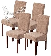 Genina Waterproof Dining Room Chair Covers 4 Pack Stretch Parsons Chair Slipcovers for Dining Roo...