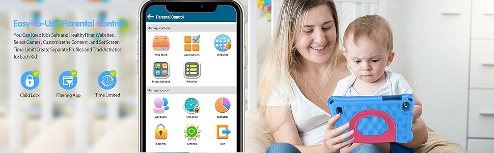 Mobile app interface showing colorful icons and menu options, displayed on smartphone screen with educational content.
