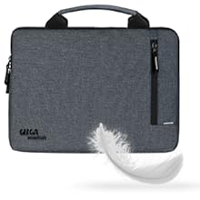 Gizga Essentials 13.3 Inch Laptop Sleeve Case Cover Pouch Bag with Handle & Front Pocket| Slim & Water-Resistant Nylon Fabric with Shockproof Foam Padding, Soft Lining & Premium Zipper Closure (Grey) 51 SLIM & LIGHTWEIGHT, DESIGNED FOR TRAVEL