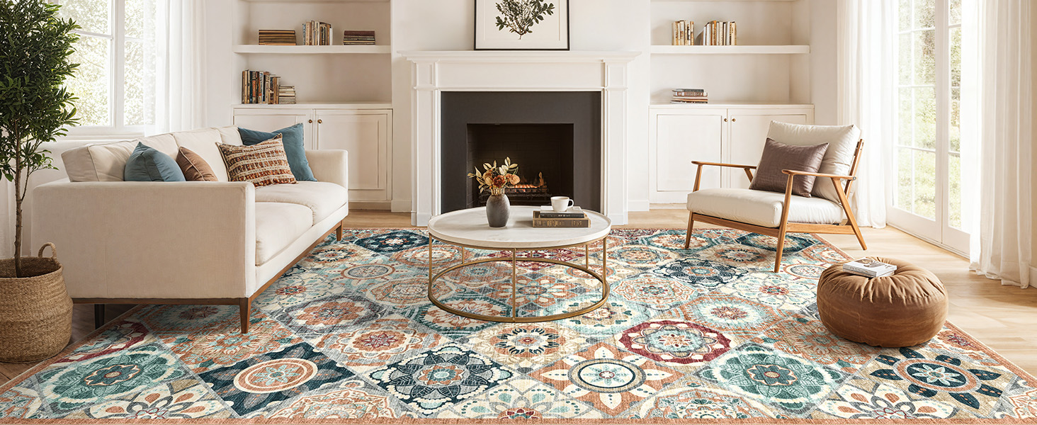 Area Rug 8X10 Living Room Rugs Large Bohemian Floral