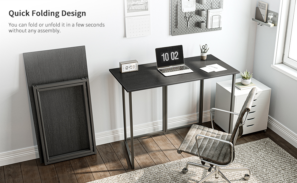 Cubiker 100 * 50cm Folding Computer Desk,Small Home Office Laptop Work