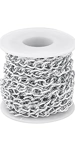 Aluminum Curb Chain Link Silver Twisted Cable Cross Chain Unwelded