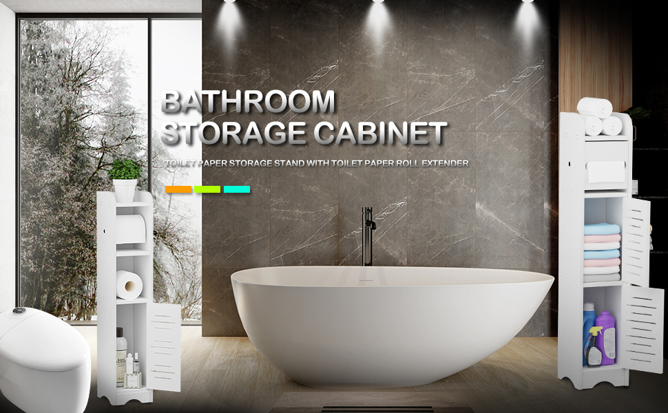 GAKOV Small Bathroom Storage with 1 Doors & 3