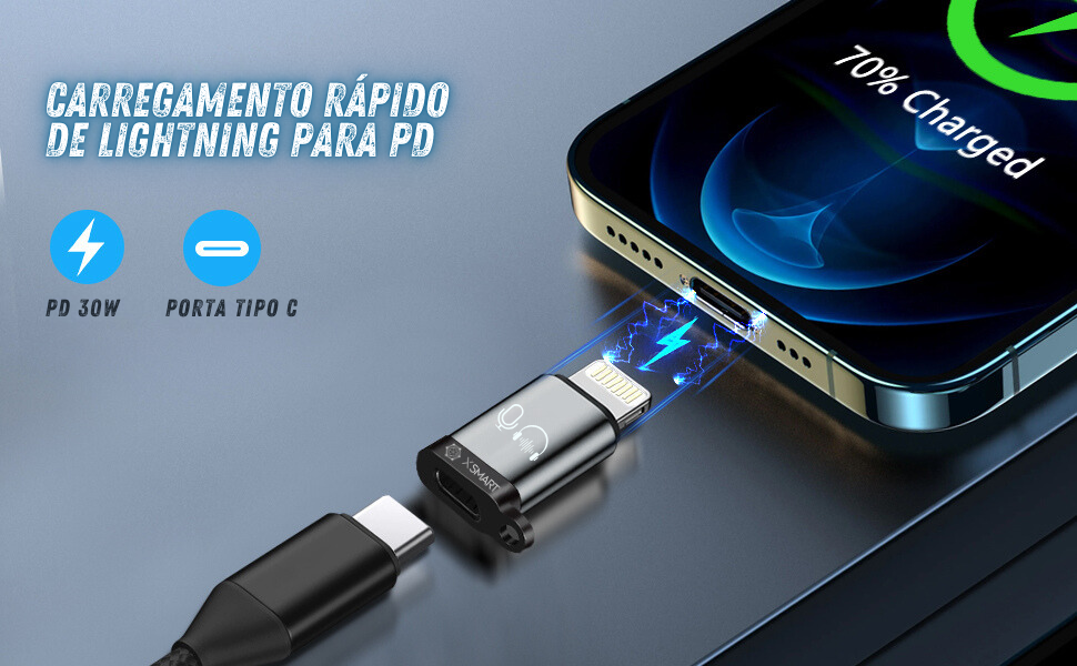 ADAPTADOR LIGHTNING MACHO - TIPO C FEMEA OTG