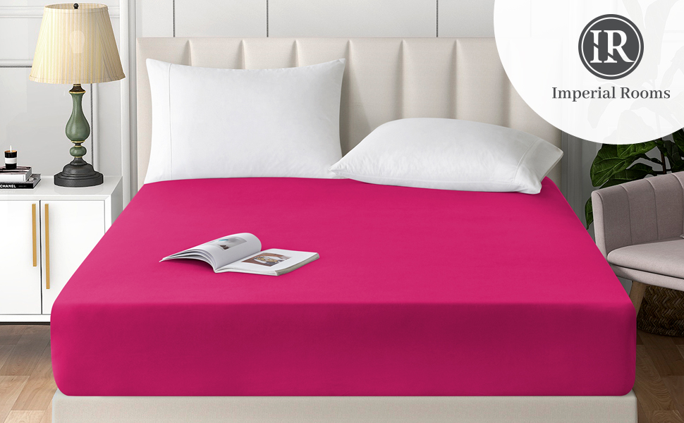 Imperial Rooms Double Fitted Sheet 40cm/16" Brushed Microfiber Bed