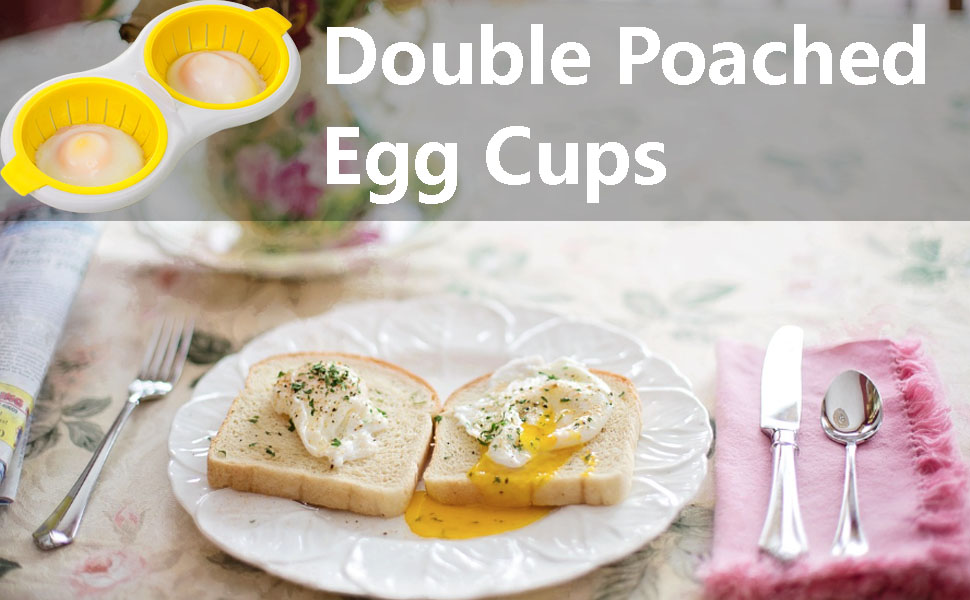 Microwave Egg Poacher 2 Eggs, Double Layer Egg Boiler for