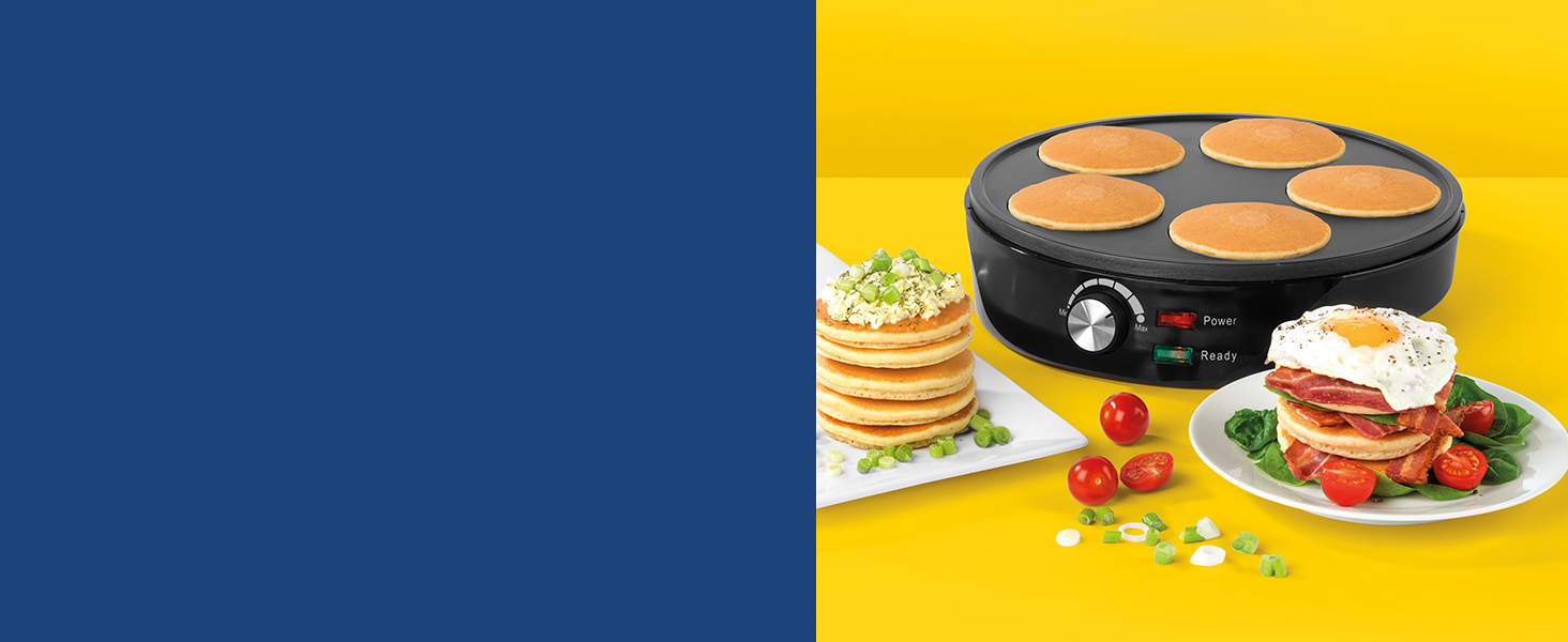 Giles & Posner EK4629 Flip & Stack Pancake Maker, NonStick Hot Plate