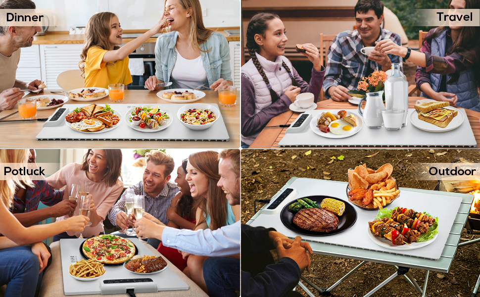 travel roll up heating tray keep food warm electric warming kitchen tray dish warmer for home