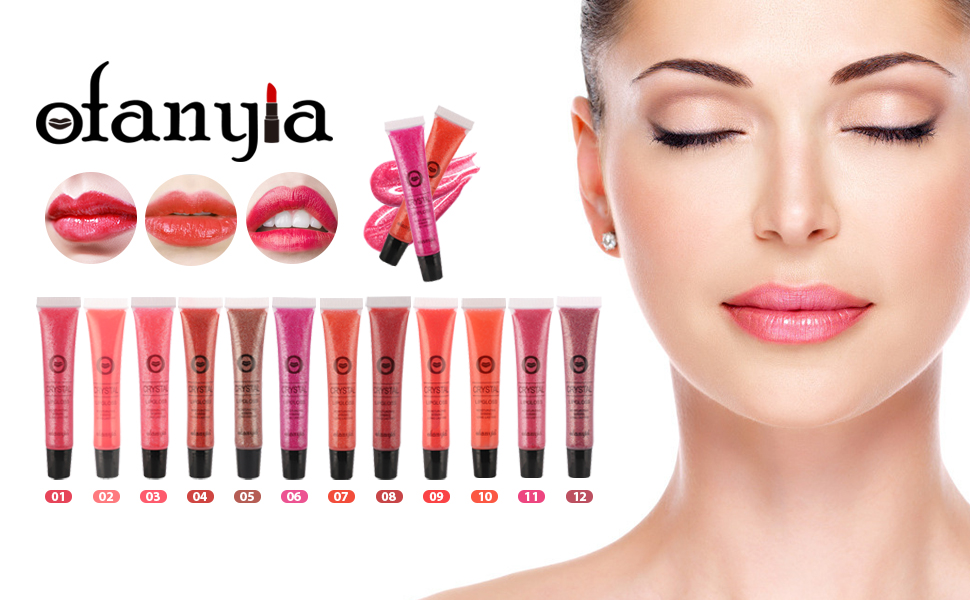 12 Colors Glossy Lip Glaze Crystal Shimmer Lip Gloss Gifts for Her