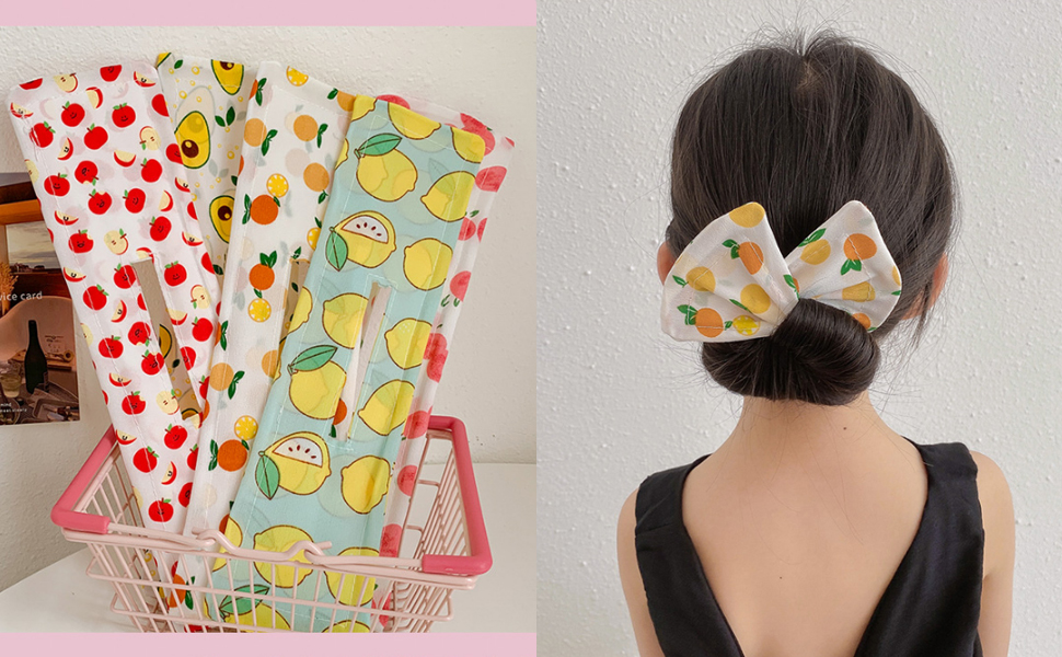 K&Y 8 PCS Hair Bun Maker Cute Fruit Girl's Lazy Hair Curler
