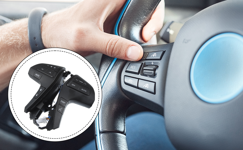 ACROPIX Auto Car Steering Wheel Cruise Volume Control Switch Button Fit for Toyota