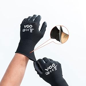 Safety Work Gloves,Gardening Gloves,Polyurethane Coated,Dipping Gloves,Latex Free