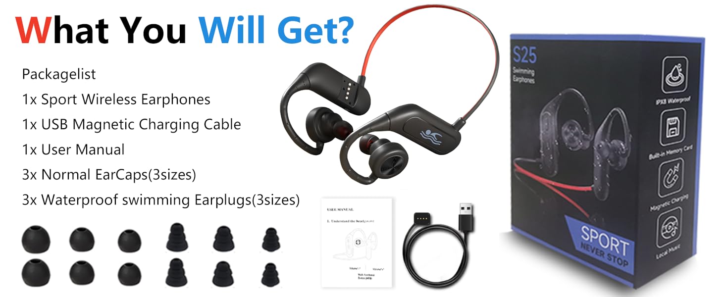 IPX8 Waterproof Earbuds for Swimming