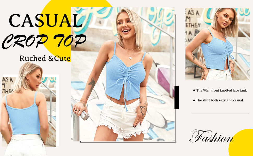 Women Cropped Cami Summer Tops