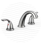 Phiestina 8 Inch 2 Handles 3 Holes Deck Mount Brushed Nickel Widespread Bathroom Faucet, with Sta...