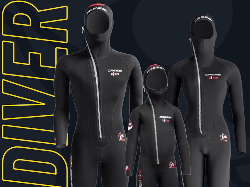 Cressi Diver Man Monopiece Wetsuit Premium Wetsuit for Man with Fixed