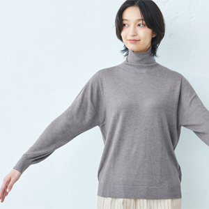 Amazon | [TOKYOBASIC] タートルネック レディース 薄手 ニット