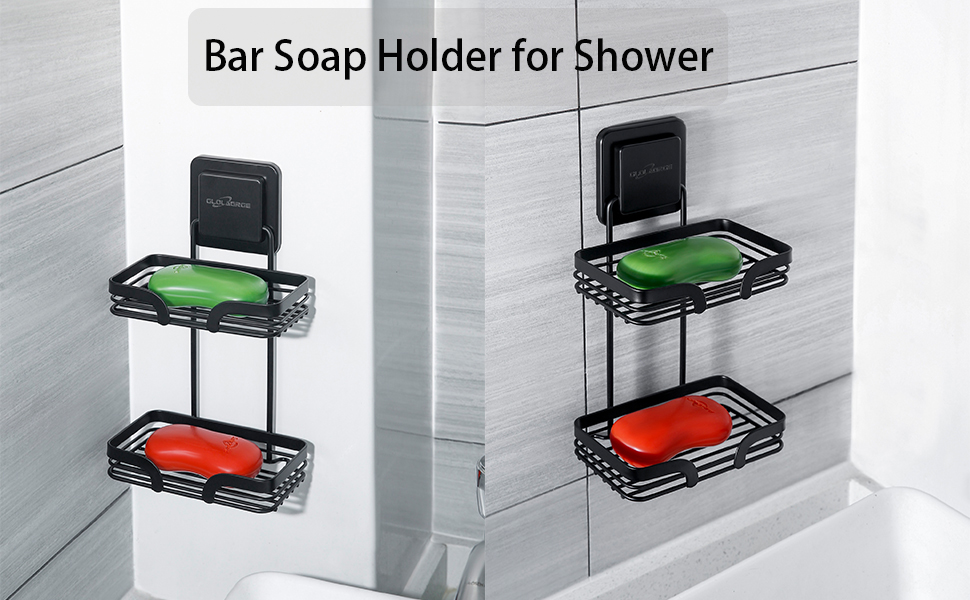 Glolaurge 2Tier Shampoo Bar Holder, Stainless Steel Bar