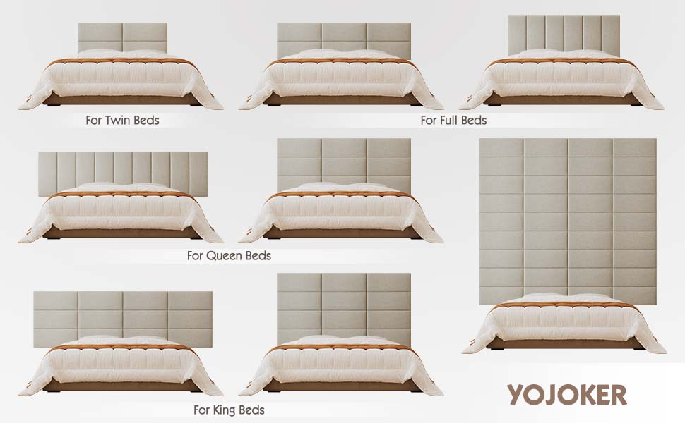 Upholstered Wall Mounted Headboard, 3D Wall Panels Peel