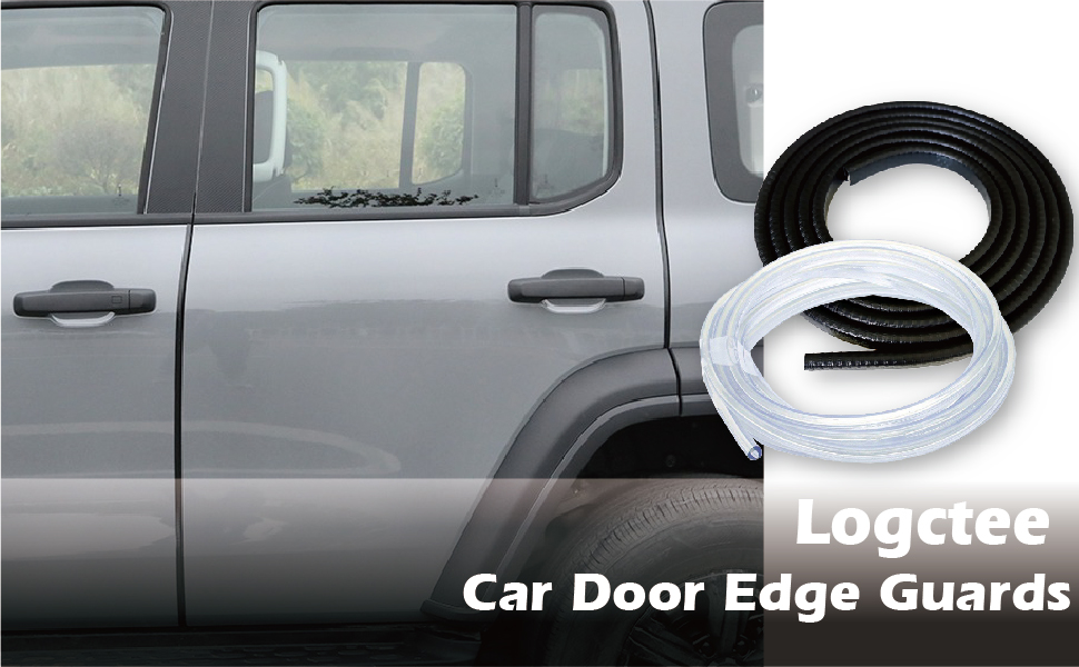 Logctee Car Door Edge Guards, 16ft Clear Chrome Universal U Shape Rubber Sealed Door