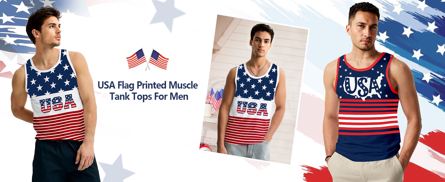 USA Flag tank top for men