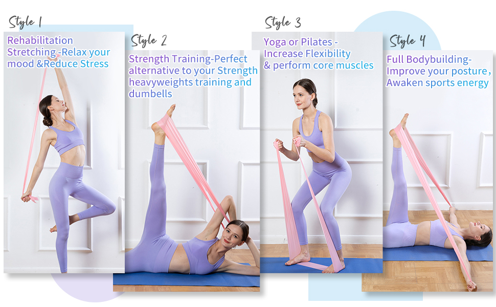 3Pcs Resistance Bands Elastic Exercise Bands Set [Set of 3] for