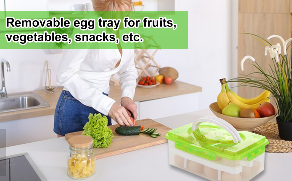 2PCS 2Tier Deviled Egg Container with Lid, Plastic Egg