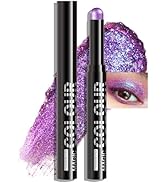 Wugbc Shimmer Eyeshadow Stick, Purple Glitter Eye Shadow Stick Long-Lasting Cream to Powder Build...