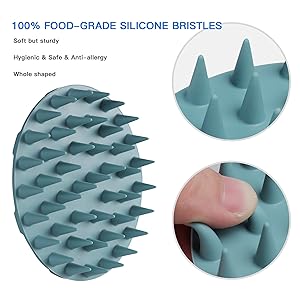 scalp scrubber massager shampoo brush hair wash dark green