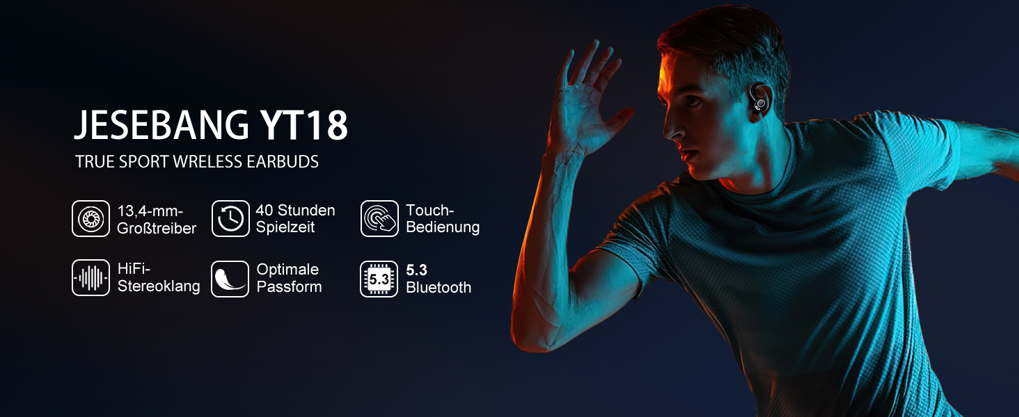 Jesebang Bluetooth Kopfhörer Sport