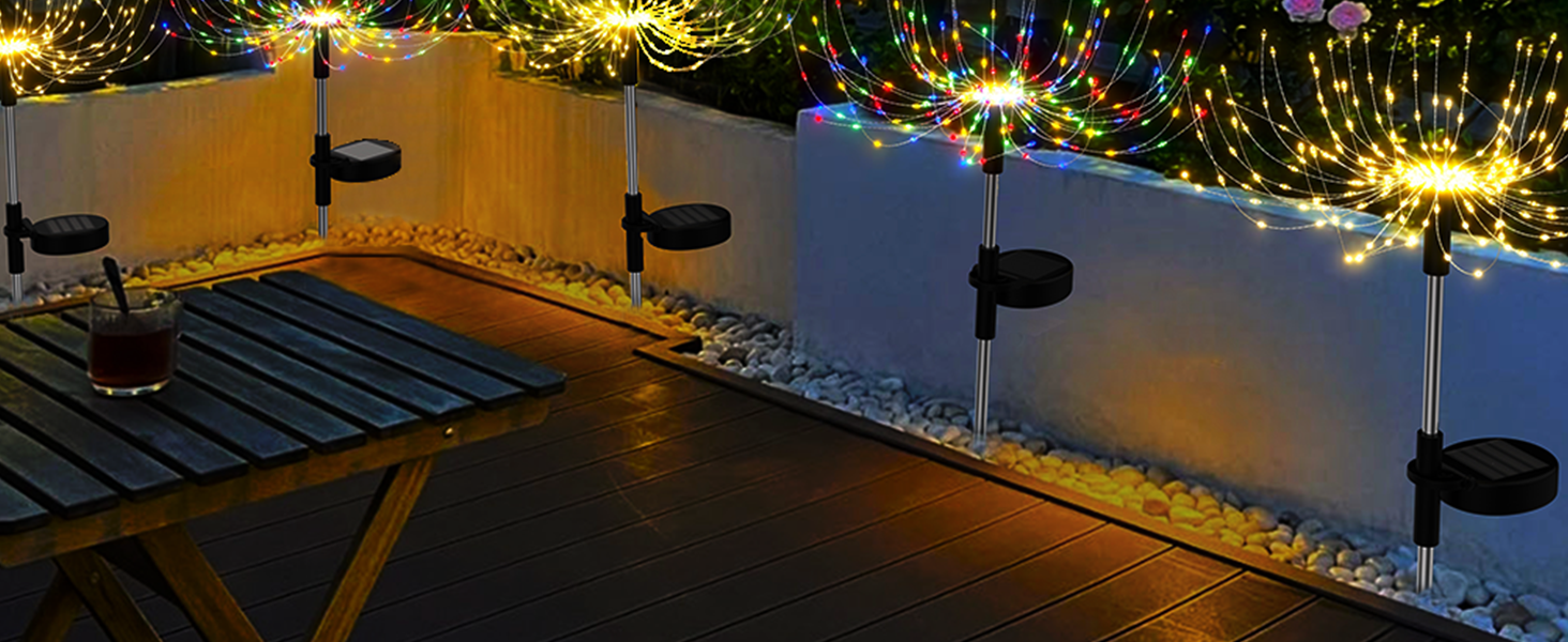 solar firework light outdoor