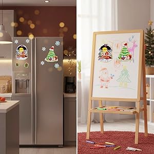 Fridge magnets add a festive touch to any magnetic surface. They can decorate refrigerators