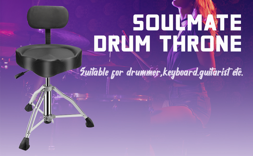 soulmate Drum Throne Drum Stool with Backrest Airlift Drum