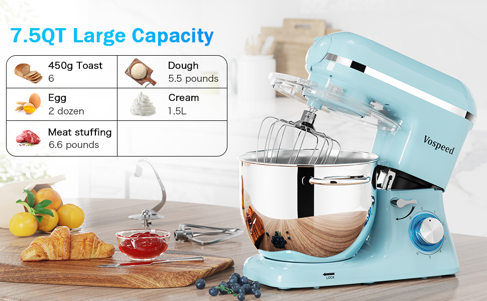 Vospeed 9 IN 1 Stand Mixer 850W TiltHead Multifunctional