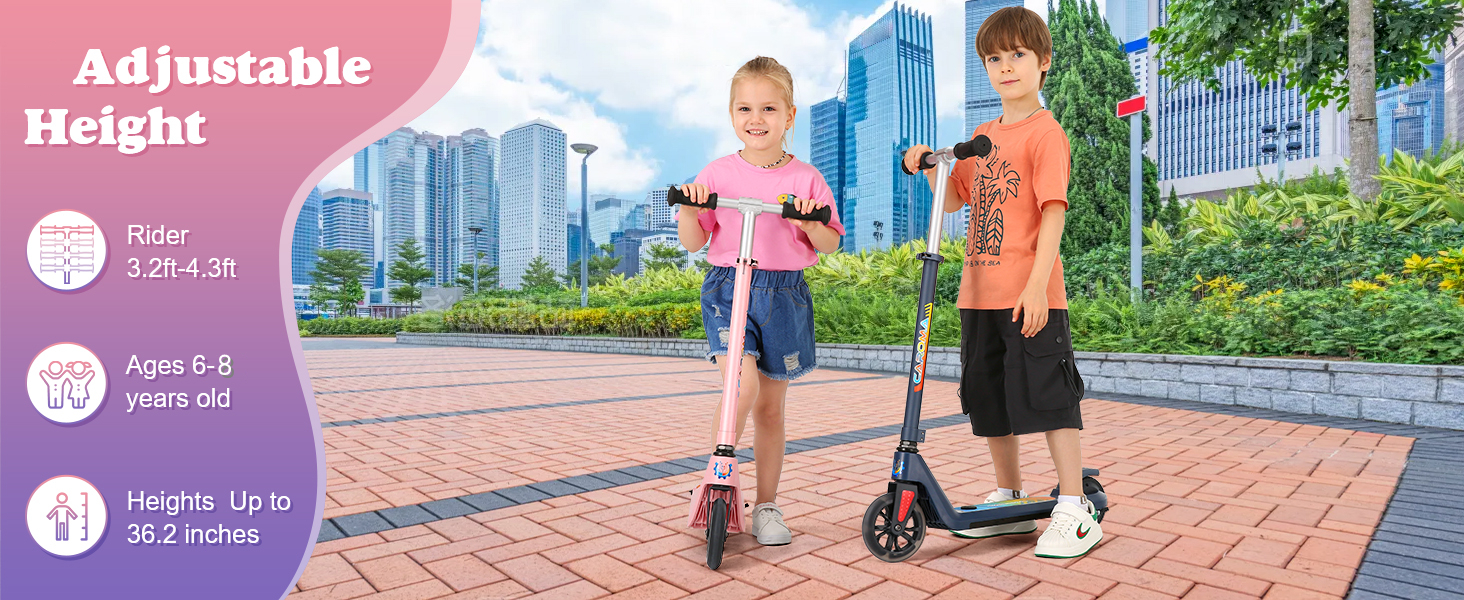 Caroma Electric Scooter for Kids Ages 68, 120W Rear Motor