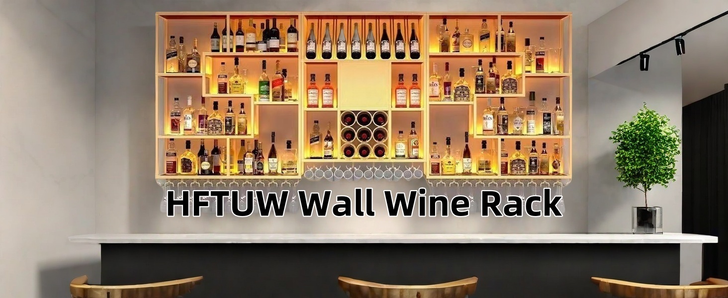 Wall Bar Shelf with LED Lights