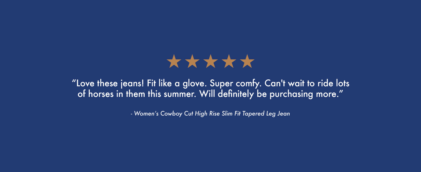 Love these jeans! Fit like a glove. Super comfy. Can't wait to ride lots of horses in them.