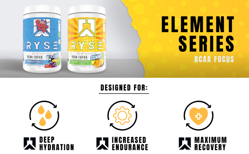 Ryse Element Series BCAA Focus Hydrate, Focus, Recover